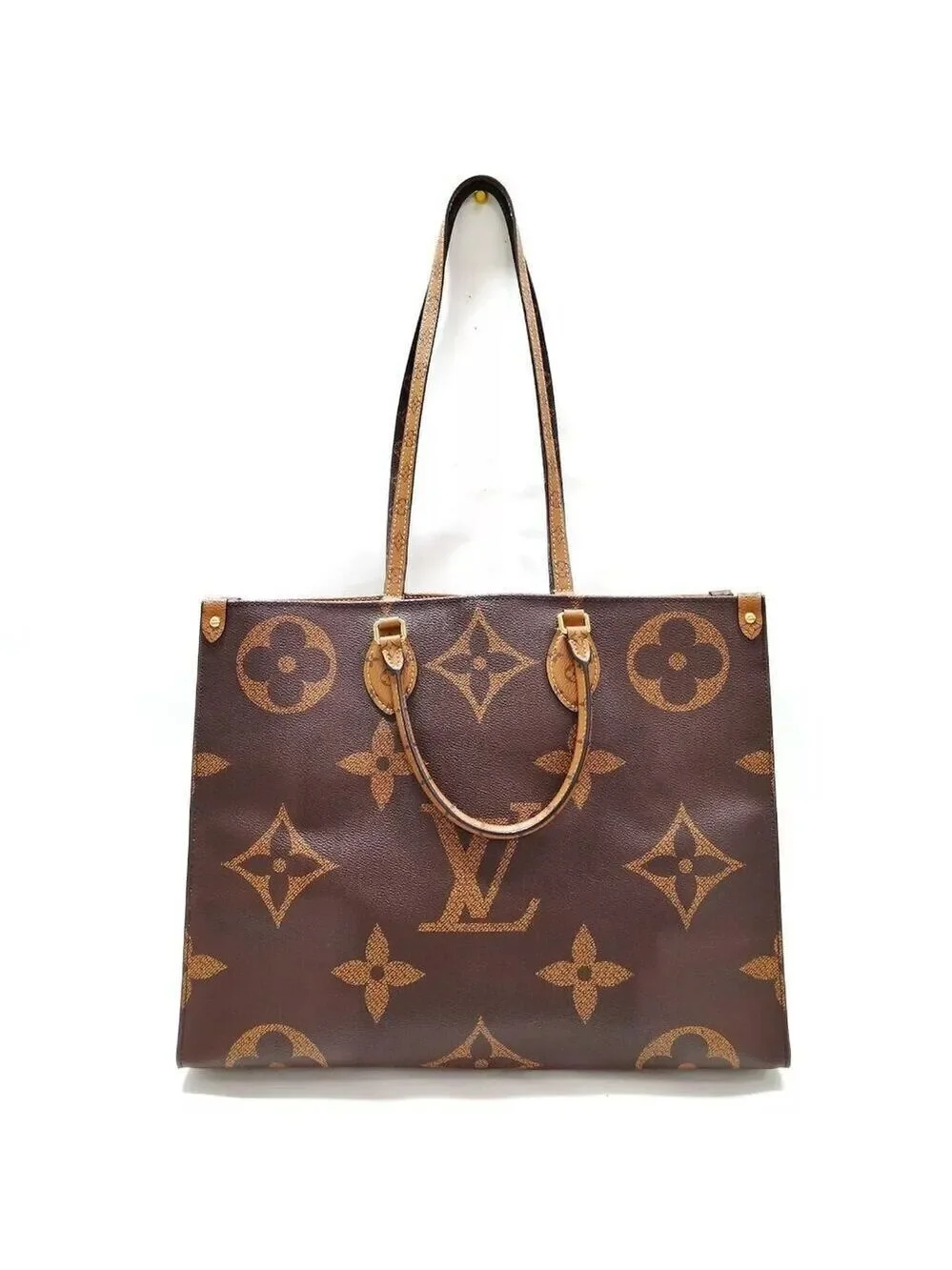 100% Authentic Louis Vuitton  On the Go GM Brown Monogram Giant Tote Bag